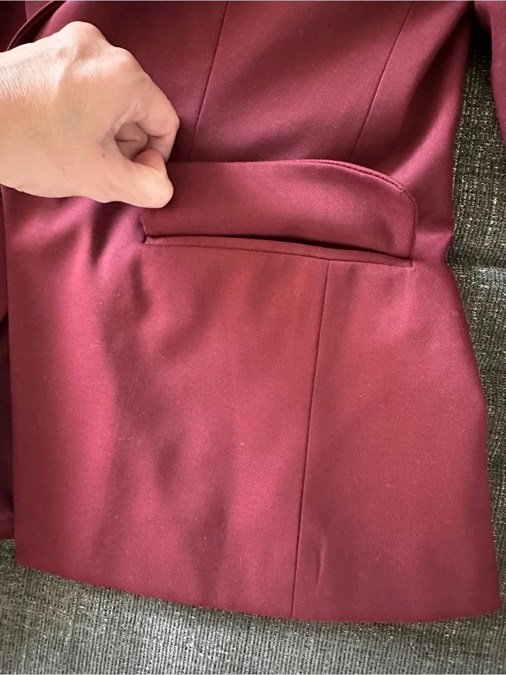 Madewell Women's Burgundy Single-Button Blazer Size 00 - Picture 7 of 14